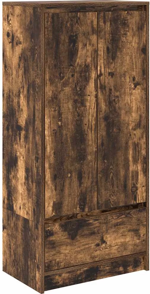 vidaXL füstös tölgy színű szerelt fa szekrény fiókkal 55,5x34x119,5 cm