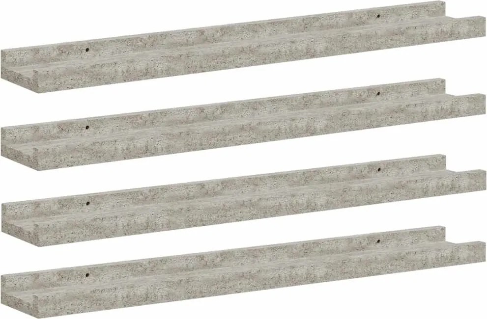 vidaXL 4 db betonszürke fali polc 60 x 9 x 3 cm