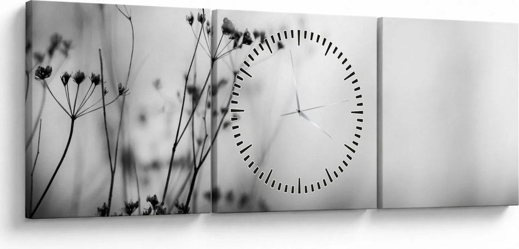 Kép - Réti virágok részlete (órával) (90x30 cm)