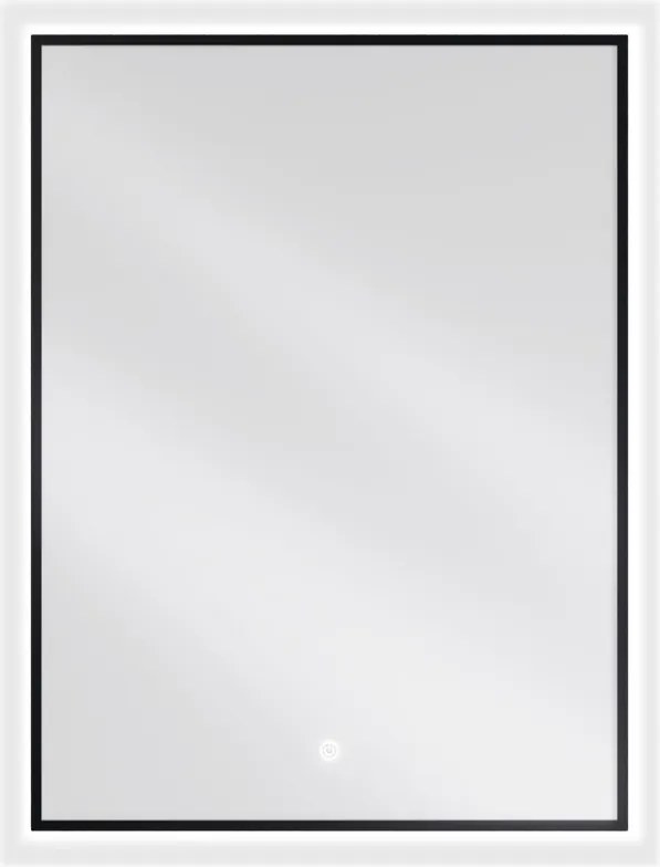 Mexen Erma 60 x 80 cm-es, LED 6000K, páramentes, fekete keretes fürdőszobai tükör - 9814-060-080-611-70