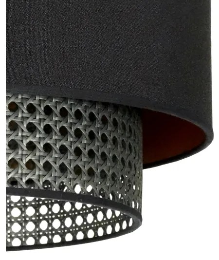 Duolla - Felületre szerelhető csillár BOHO RATTAN 1xE27/15W/230V átm. 45 cm fekete