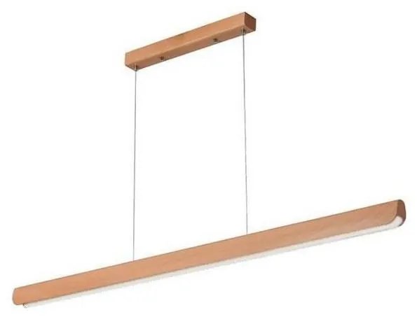 LED Csillár zsinóron LED/22W/230V 4000K 120 cm bükkfa/tömör fa