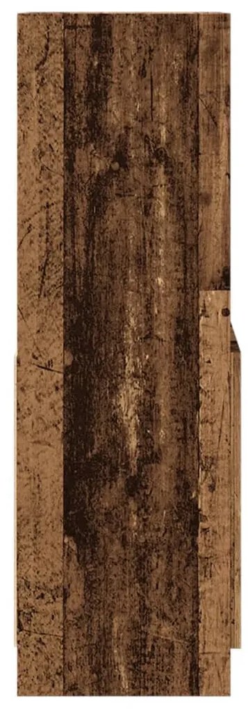 antik fa színű szerelt fa magasszekrény 63 x 33 x 100 cm