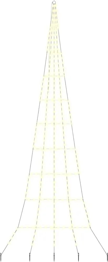 vidaXL LED Karácsonyfák talajráccsal Meleg fehér 511 cm Fém