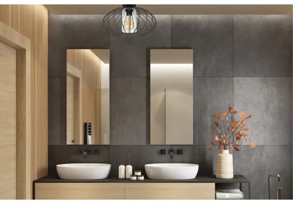 Felületre szerelhető csillár CORRINI 1xE27/60W/230V átm. 34 cm fekete/átlátszó