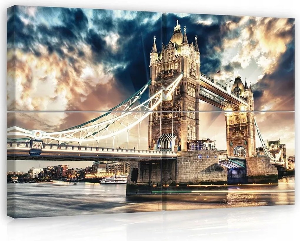 Vászonkép 120x80 Tower Bridge London naplemente Temze építészet