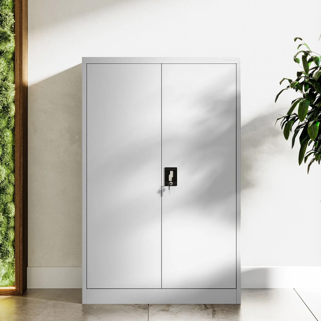 Fém iratszekrény KEVIN, 900 x 1400 x 400 mm, szürke