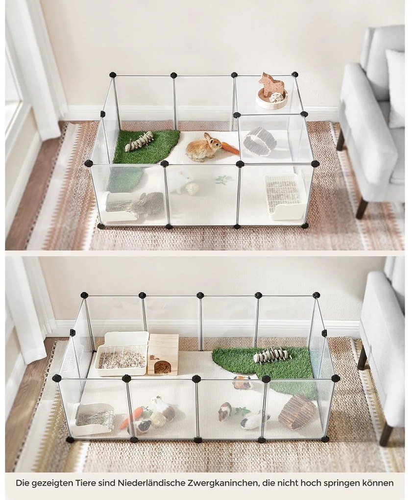 SongmicsHome BEN átlátszó műanyagból készült kisállat ketrec, 125x63x42 cm, átlátszó