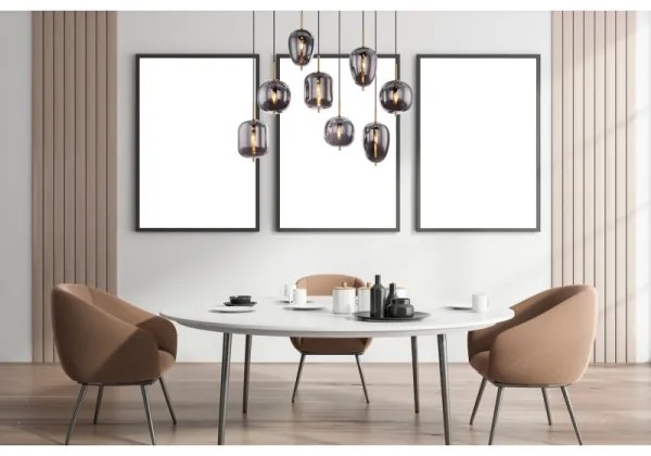 Globo 15345-8MM - Csillár zsinóron BLACKY I 8xE14/40W/230V