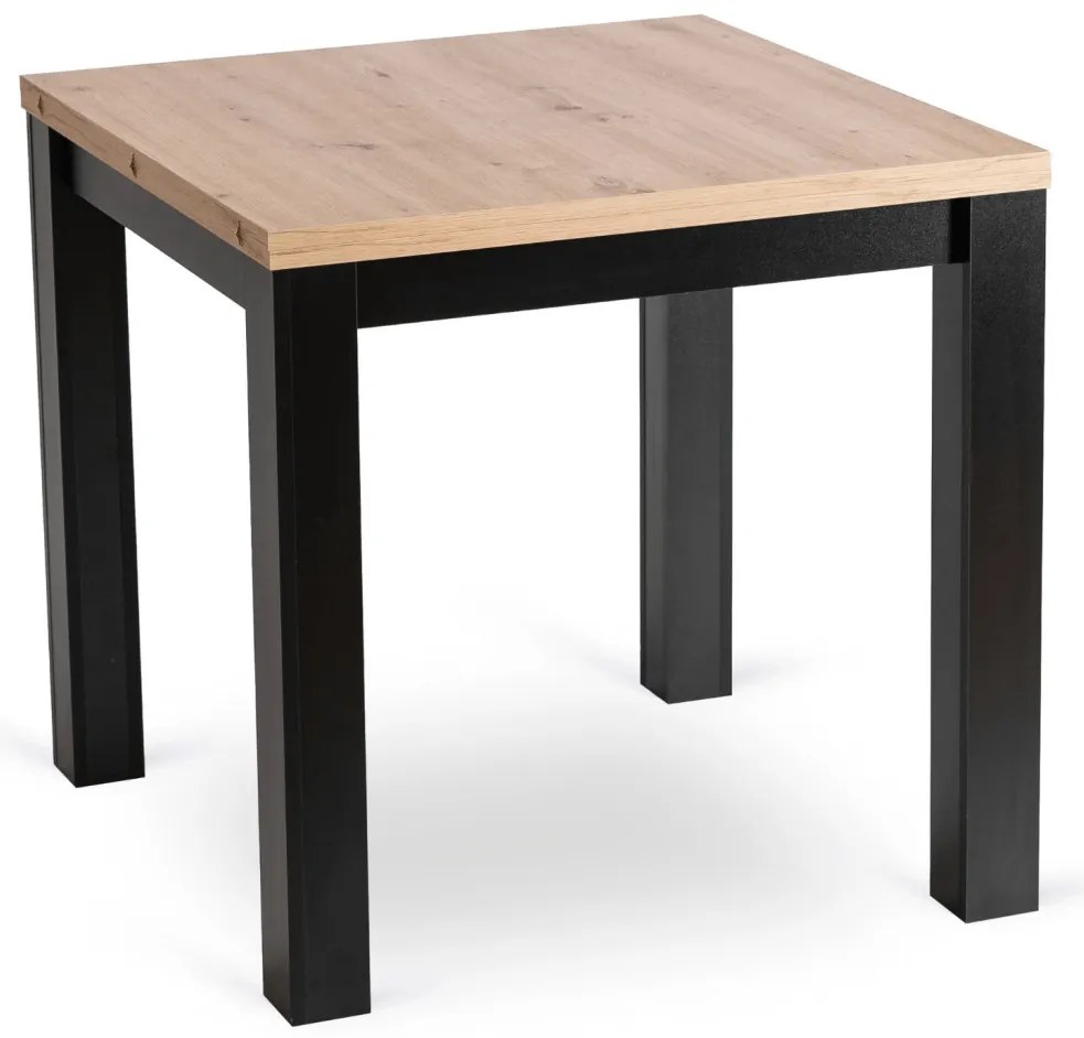 Étkezőgarnitúra 4 db. Fekete Chiris székkel. Bővíthető asztal MAX 80-160 cm