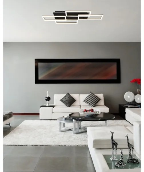 Globo 67359-40A - LED dimmelhető mennyezeti lámpa JEFFRY 40W/230V 32,5x87,5 cm fekete + távirányító