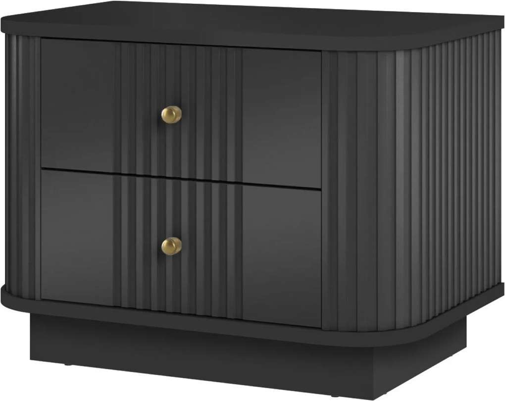 Vesper éjjeliszekrény készlet 2 db-os 56 cm - fekete / arany fogantyúk
