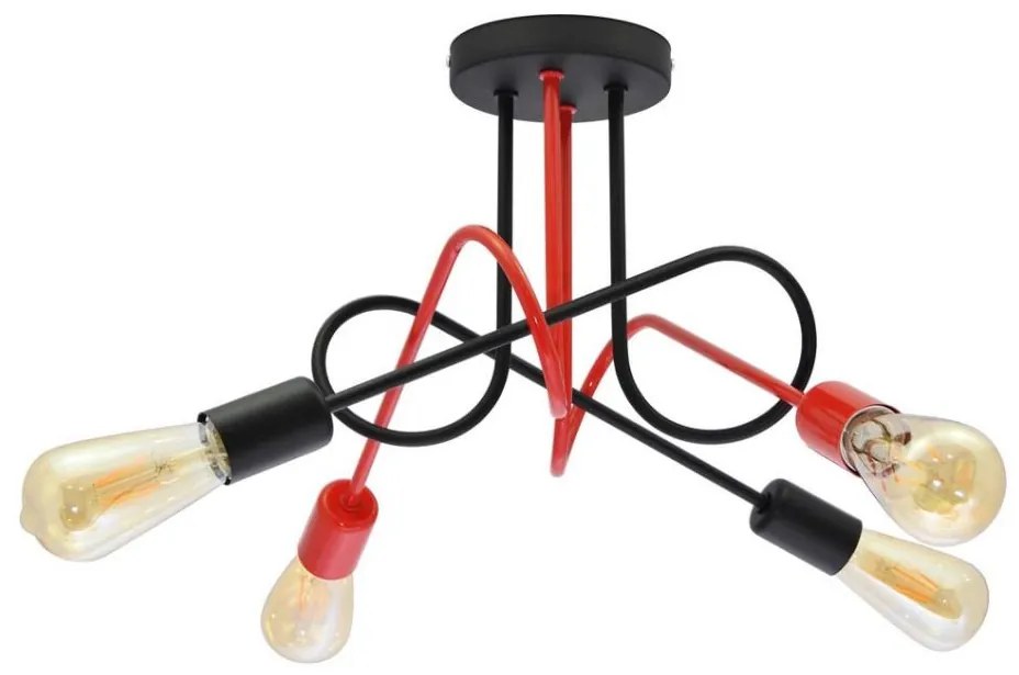 Felületre szerelhető csillár OXFORD 4xE27/15W/230V fekete/piros