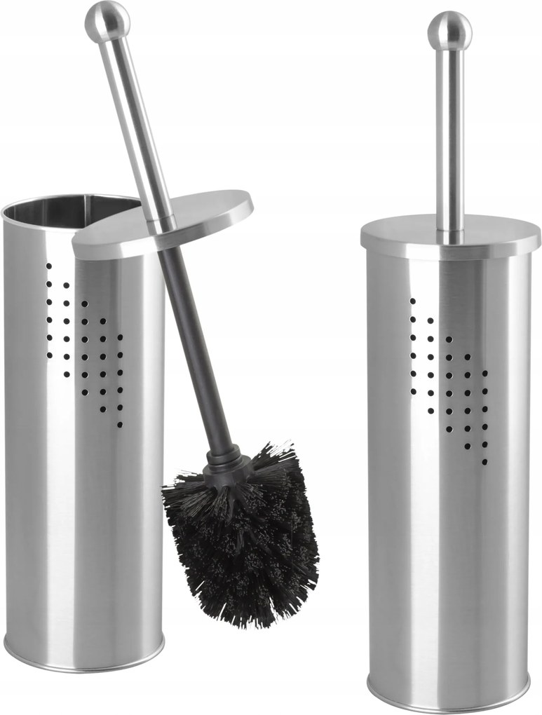 Wc kefe tárolóval Ezüst Króm Acél Fürdőszoba