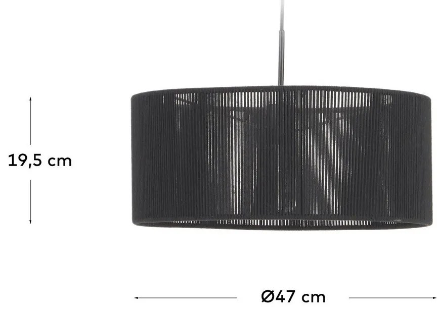 Fekete textil lámpabúra ø 47 cm Cantia – Kave Home