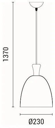 Csillár zsinóron 1xE27/15W/230V sárga átm. 23 cm