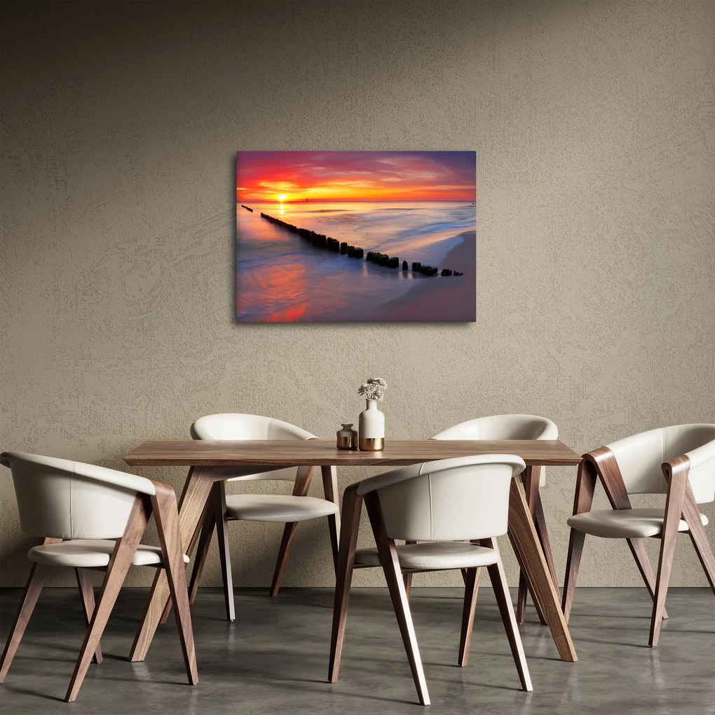 Kép - Naplemente, Balti tenger, Lengyelország (70x50 cm)