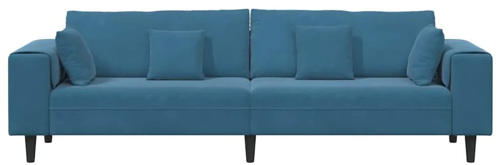Bársony Kanapé párnával Kék 208 cm Bársony