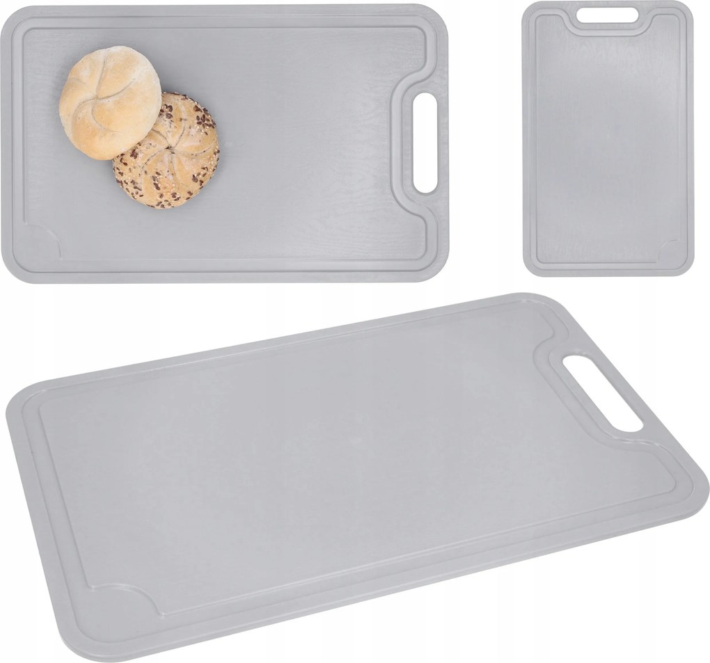 Vágódeszka fogantyúval szürke nagy 38x24 cm konyhai