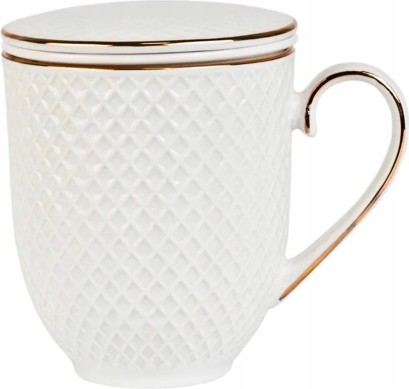 Puccini bögre porcelán befőzővel Ecru 400 Ml