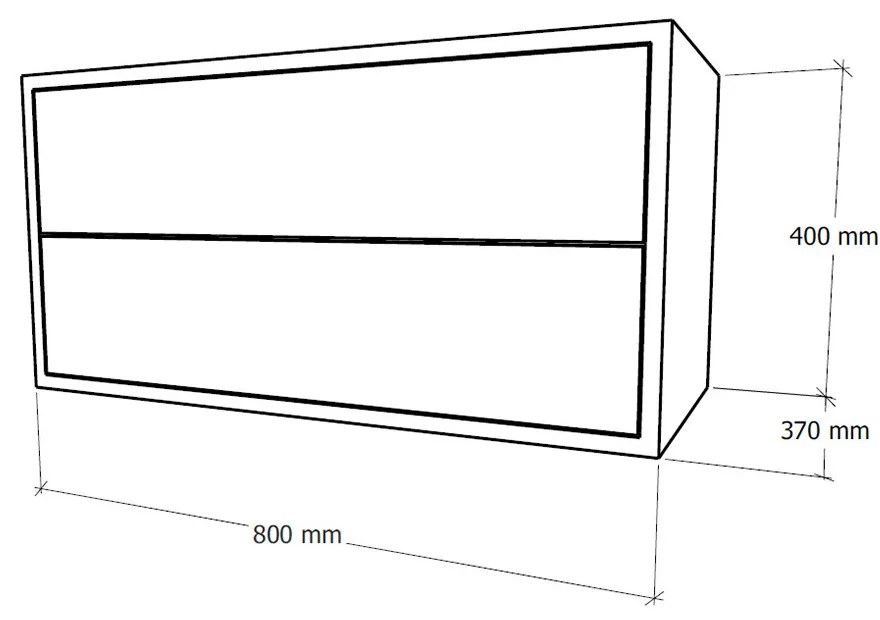 Boxie 2 fiókos fali szekrény 40x80x37 cm sonoma tölgy