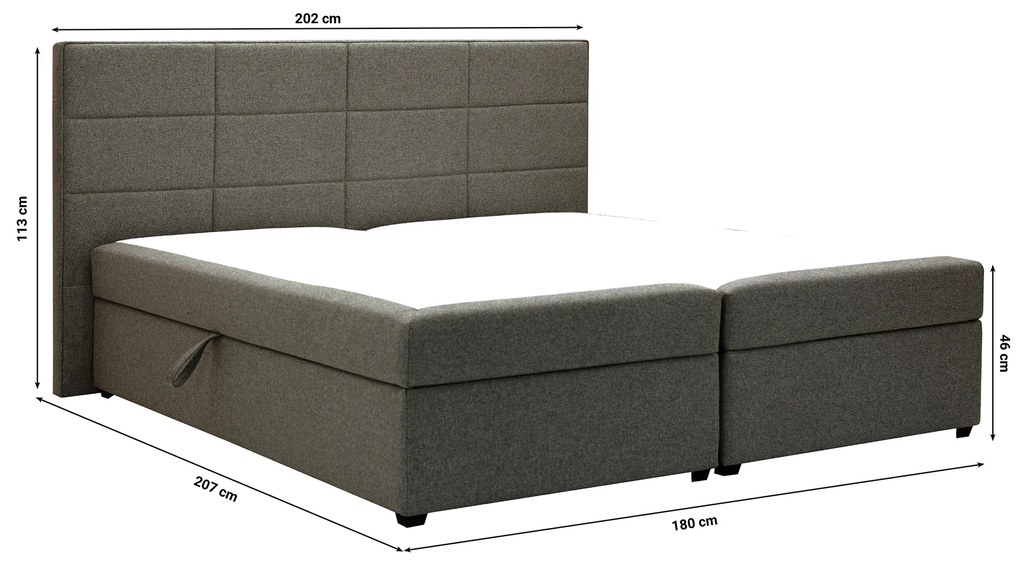 Franciaágy Boxspring 180 cm Revenant (barna) (ágyráccsal és matraccal) (tárolóhellyel). 1098560