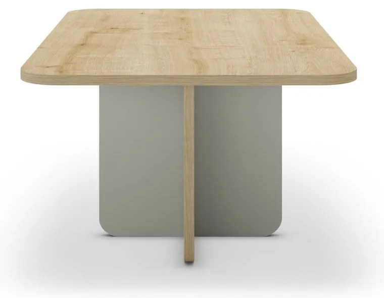 Világoszöld-natúr színű dohányzóasztal tölgyfa dekoros asztallappal 56x100 cm Hillary – Marckeric