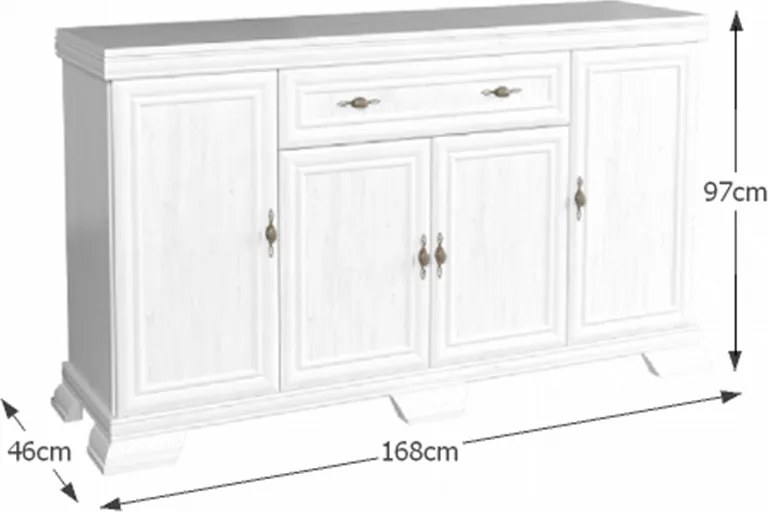 Komód KK4, fenyő andersen, KORA