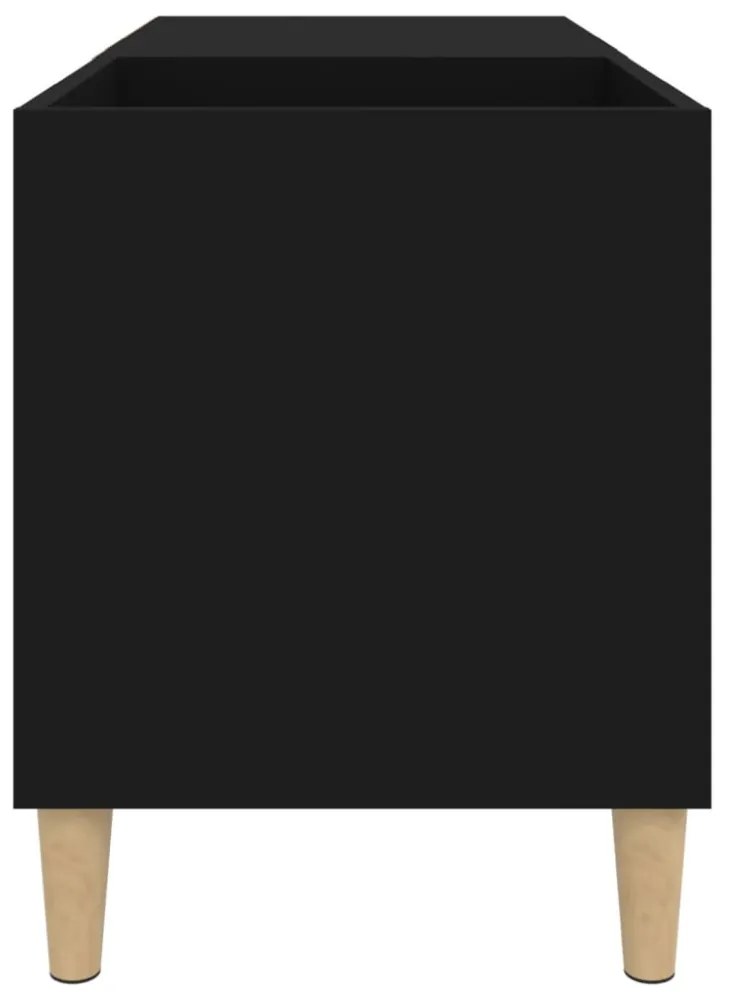 fekete szerelt fa hanglemezszekrény 84,5x38x48 cm