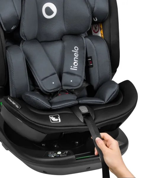 Lionelo - Forgatható autósülés alappal BASTIAAN i-Size 40-150 cm Szürke (Stone)