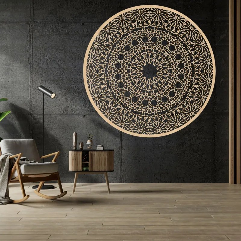 Luxus fa mandala a falon 3D belső dekoráció | HELA