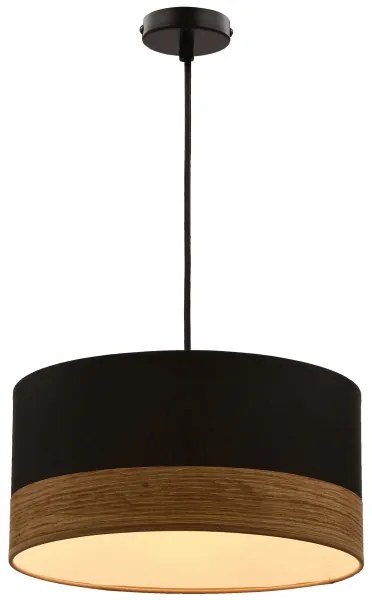 Csillár zsinóron PORTO 1xE27/60W/230V fekete/barna