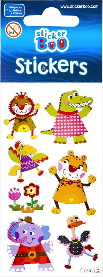 Állatos Lion matrica ezüst díszítéssel