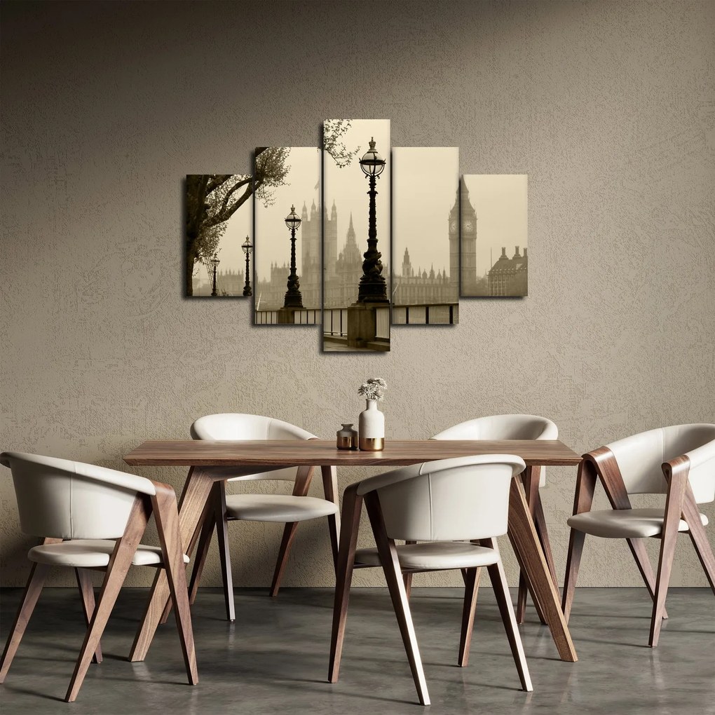 Kép - London a ködben, Anglia (150x105 cm)