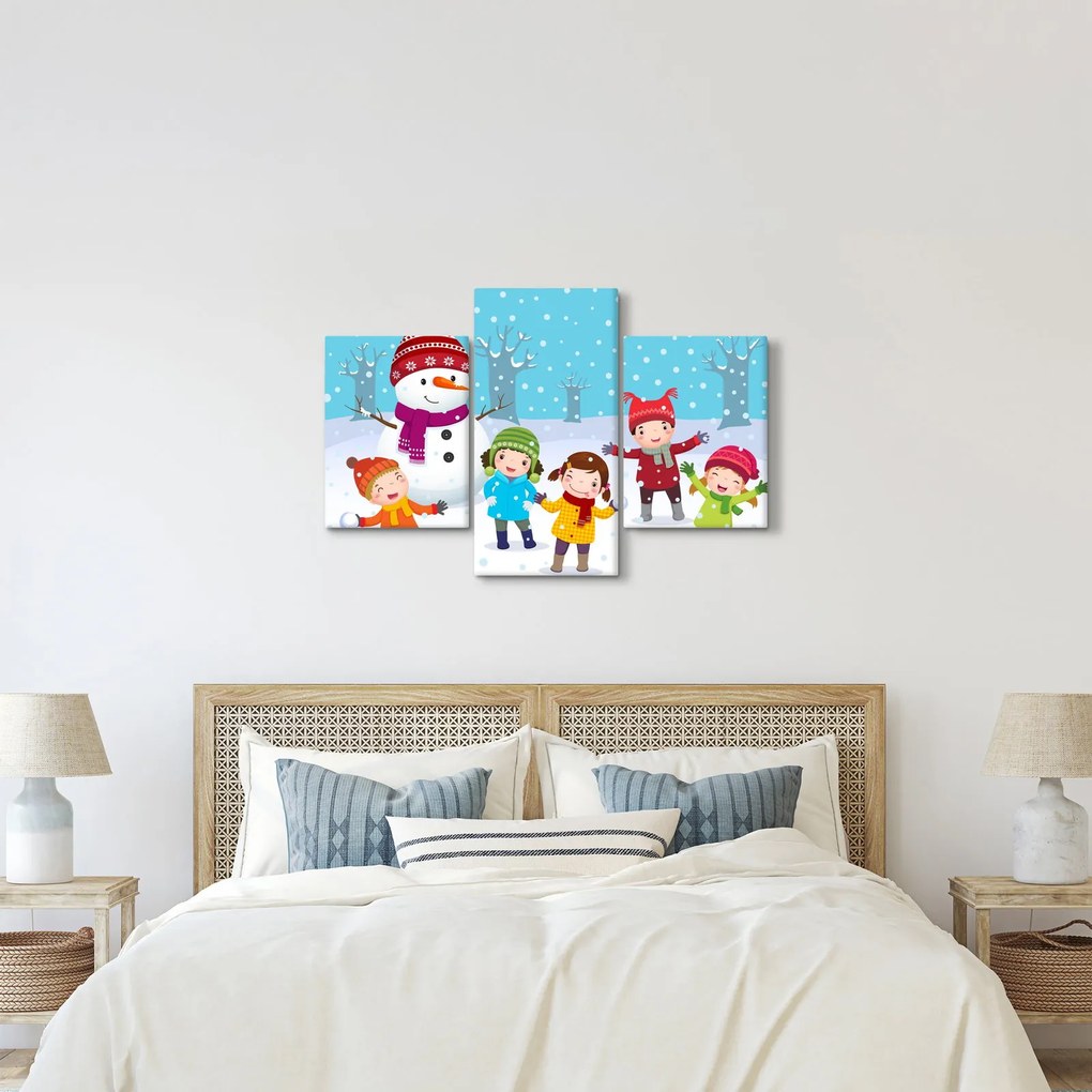 Kép - Téli gyerekes mulatságok (90x60 cm)