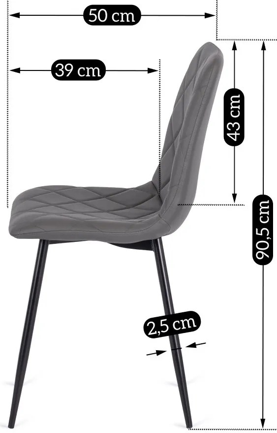 Szürke Eco-bőr Étkezőszék. BILI