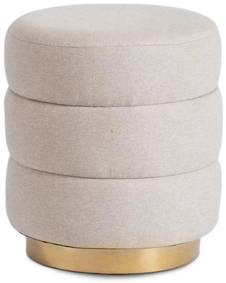 Bézs kárpitozott puff AURA