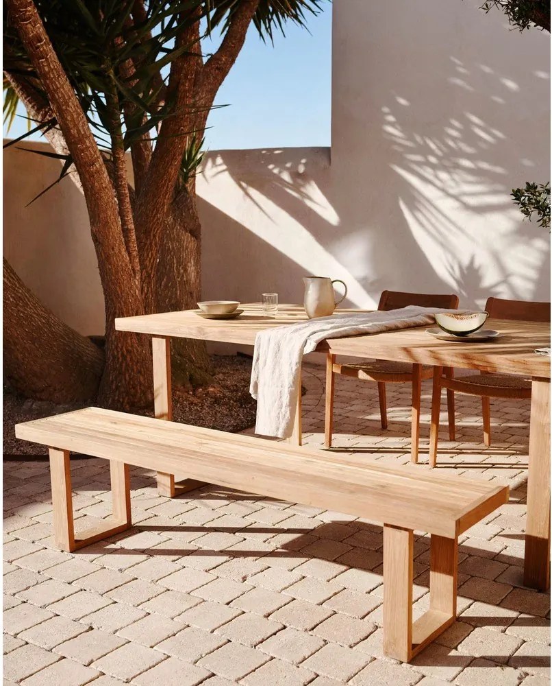 Natúr színű tömörfa kerti pad Canadell – Kave Home