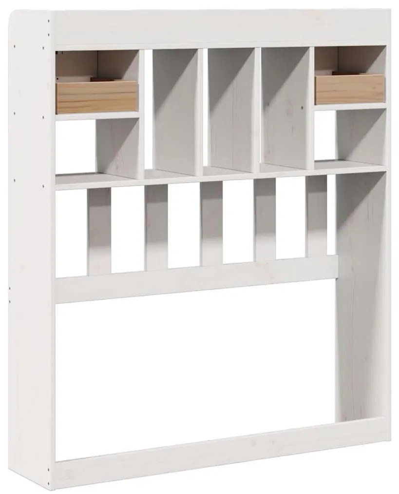 fehér tömör fenyőfa fejtámla tárolóval 90 cm