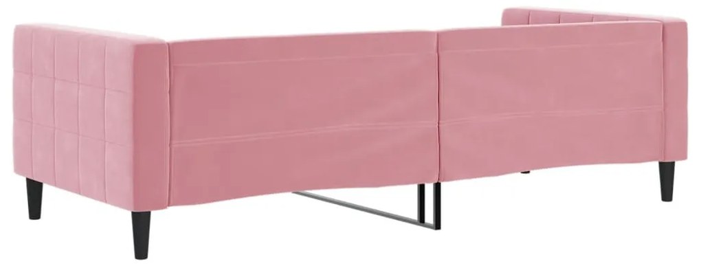 rózsaszín bársony kanapéágy 90 x 200 cm