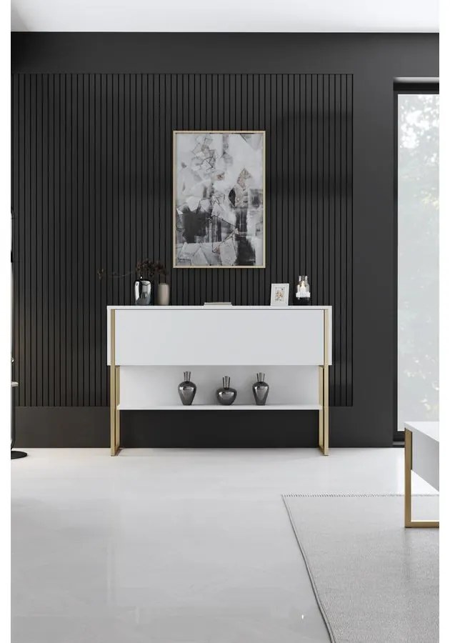 Komód Luxe - Gold, White