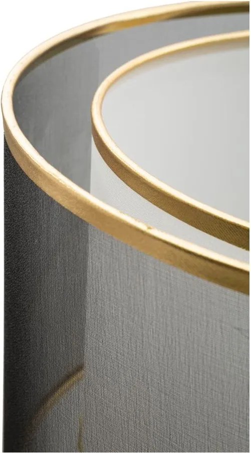 Fekete-aranyszínű állólámpa textil búrával (magasság 153 cm) Levels – Mauro Ferretti