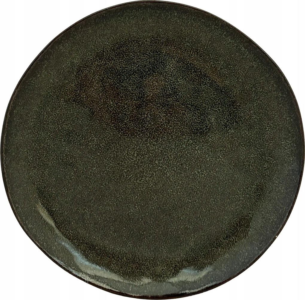 Desszerttányér 20cm kerek kerámia zöld fényes csempe darabonként