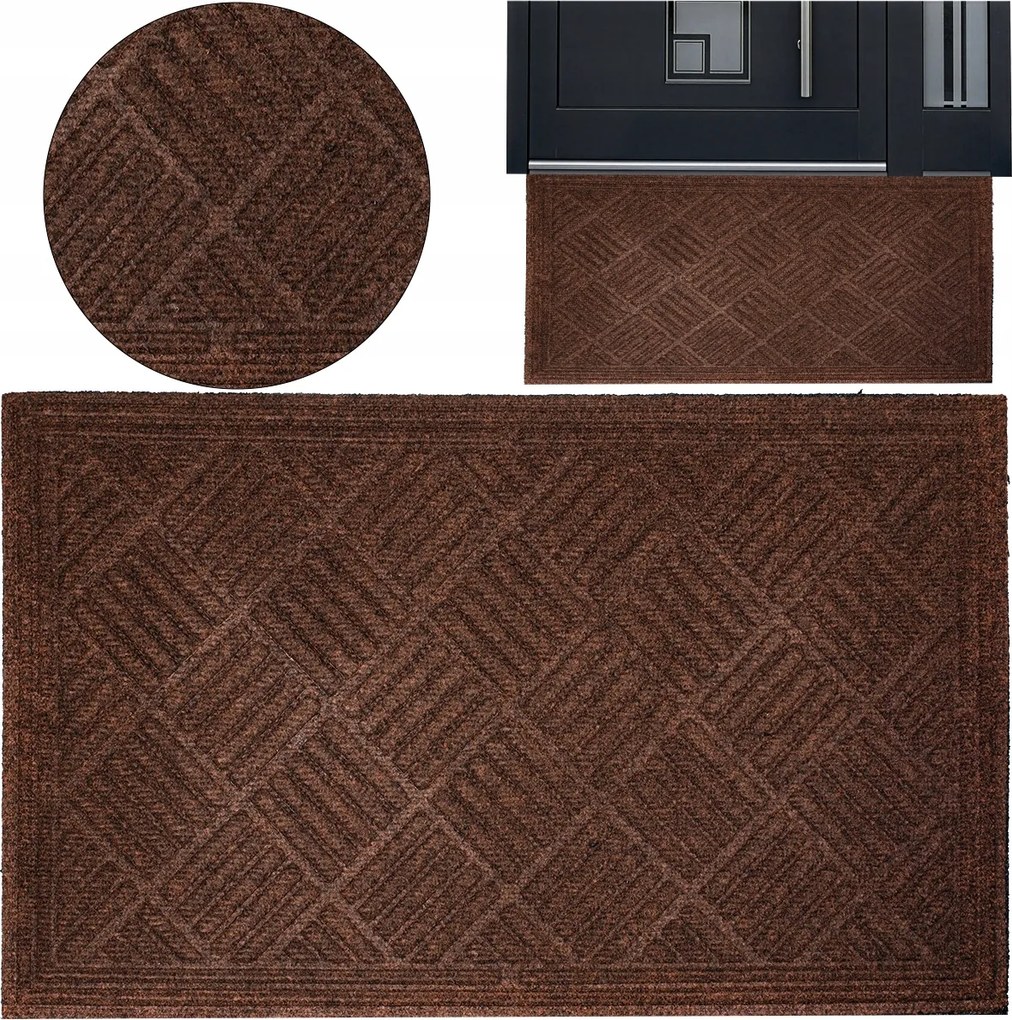 Lábtörlő Kiri Premium Csúszásgátló Gumi Barna 45x75 CM