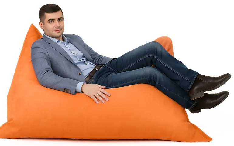 EMI narancssárga velúr babzsákfotel