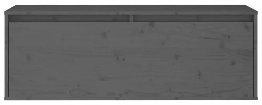 szürke tömör fenyőfa faliszekrény 100 x 30 x 35 cm