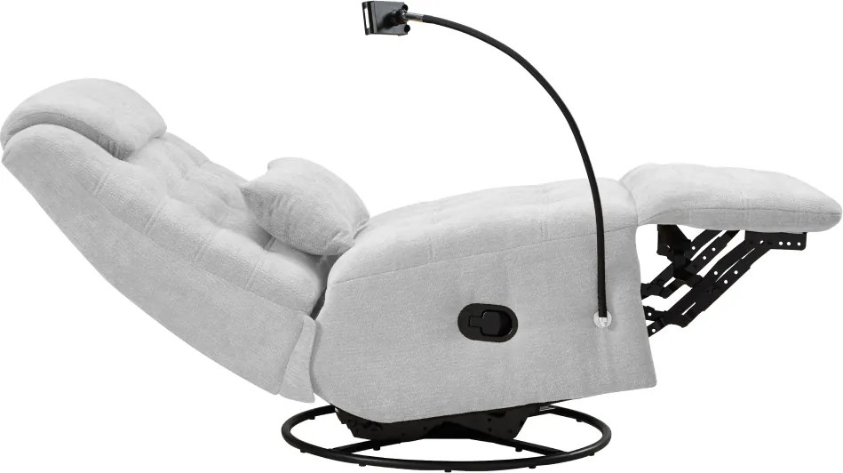 Luxus forgó fotel, hintafotel, világosszürke, UMBRO