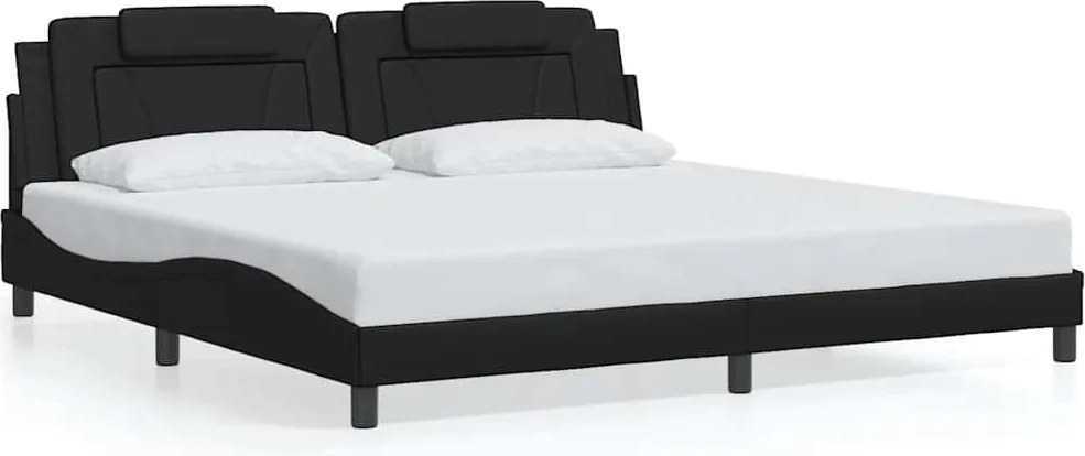 vidaXL fekete műbőr ágykeret Viana matrac nélkül 200x200 cm