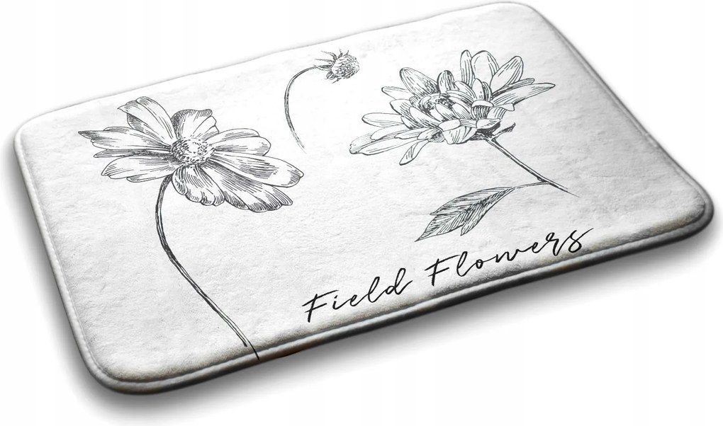 Puha fürdőszobaszőnyeg Virágok Vázlat 90x60 cm