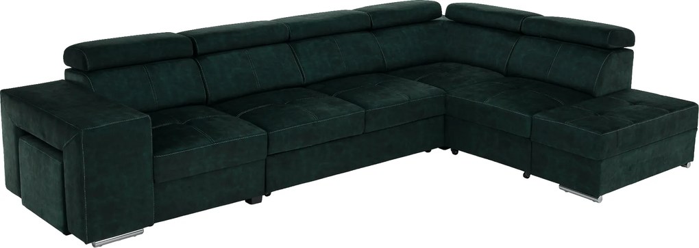 Ülőgarnitúra, smaragdzöld, jobbos, MALAGA BIG